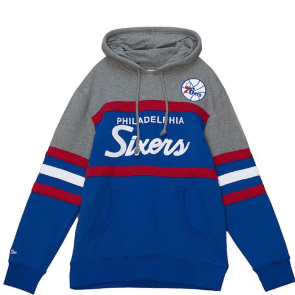 PHILADELPHIA 76ERS sixers mitchell and ness MENS HEAD COACHFASHION HOOdie medium